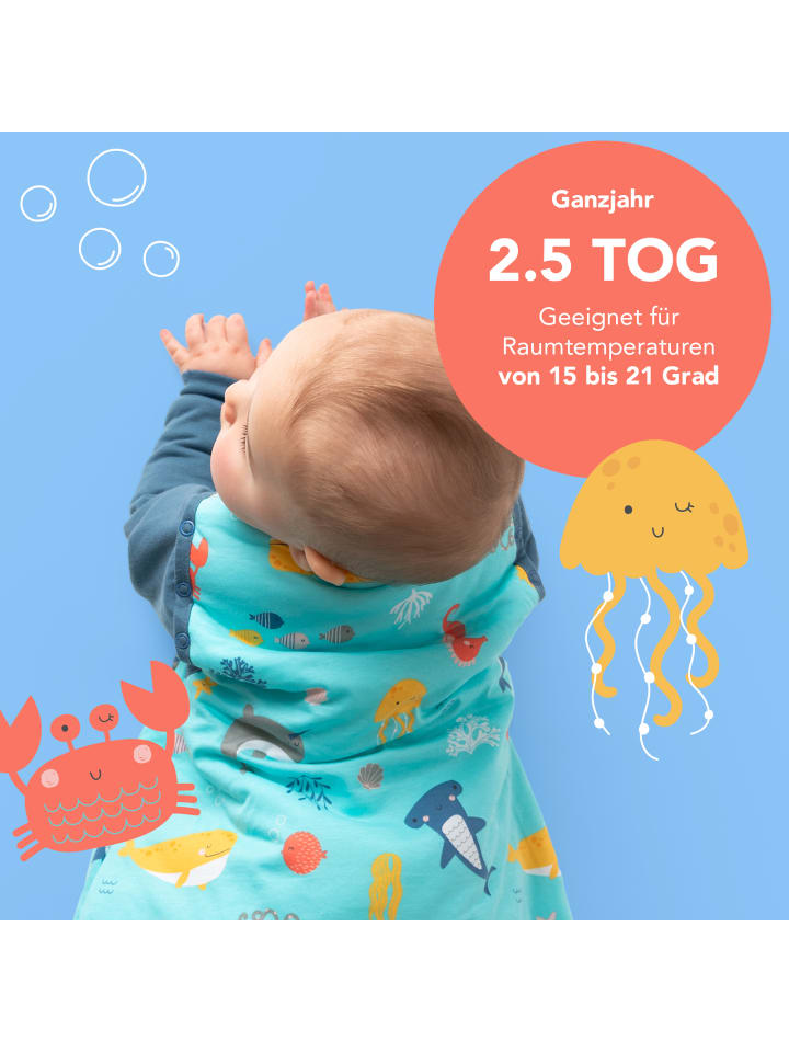 Schlummersack Babyschlafsack, 2.5 TOG in Hellblau günstig kaufen