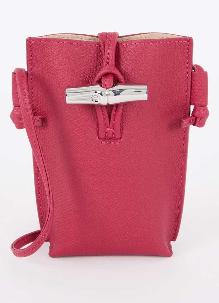 Capa de celular transversal em couro Longchamp Le Roseau