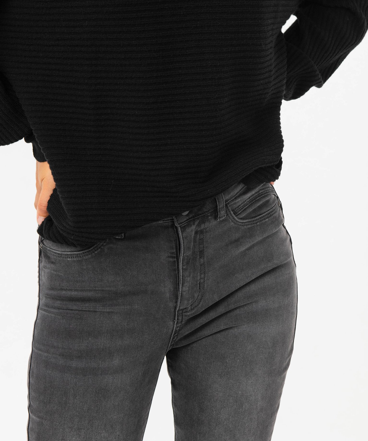 Jean skinny effet push-up taille haute femme grey | GEMO