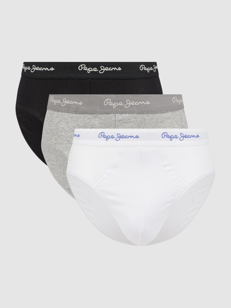 Slip im 3er-Pack in mittelgrau meliert