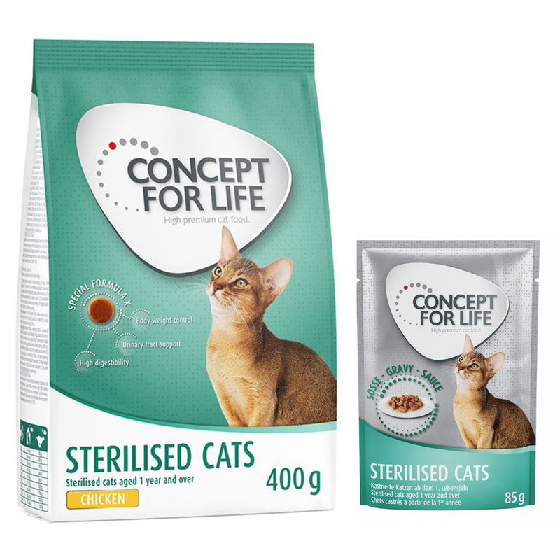400 g Concept for Life Trockenfutter + 12 x 85 g Nassfutter in Soße zu TOP-Preisen
