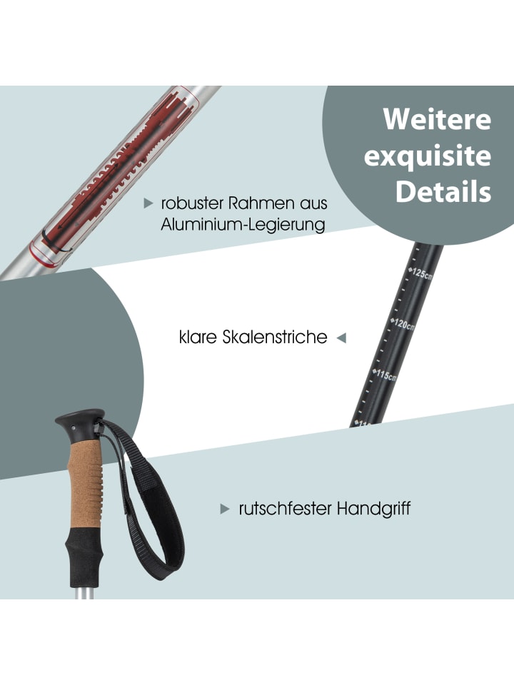 COSTWAY Nordic Walking Stöcke 1 Paar Set in Silber günstig kaufen onesize