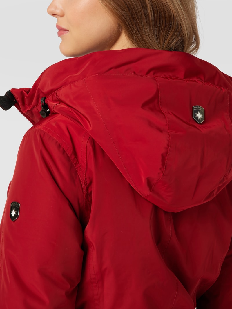 Jacke mit Label-Applikation Modell 'Cucilla' in dunkelrot