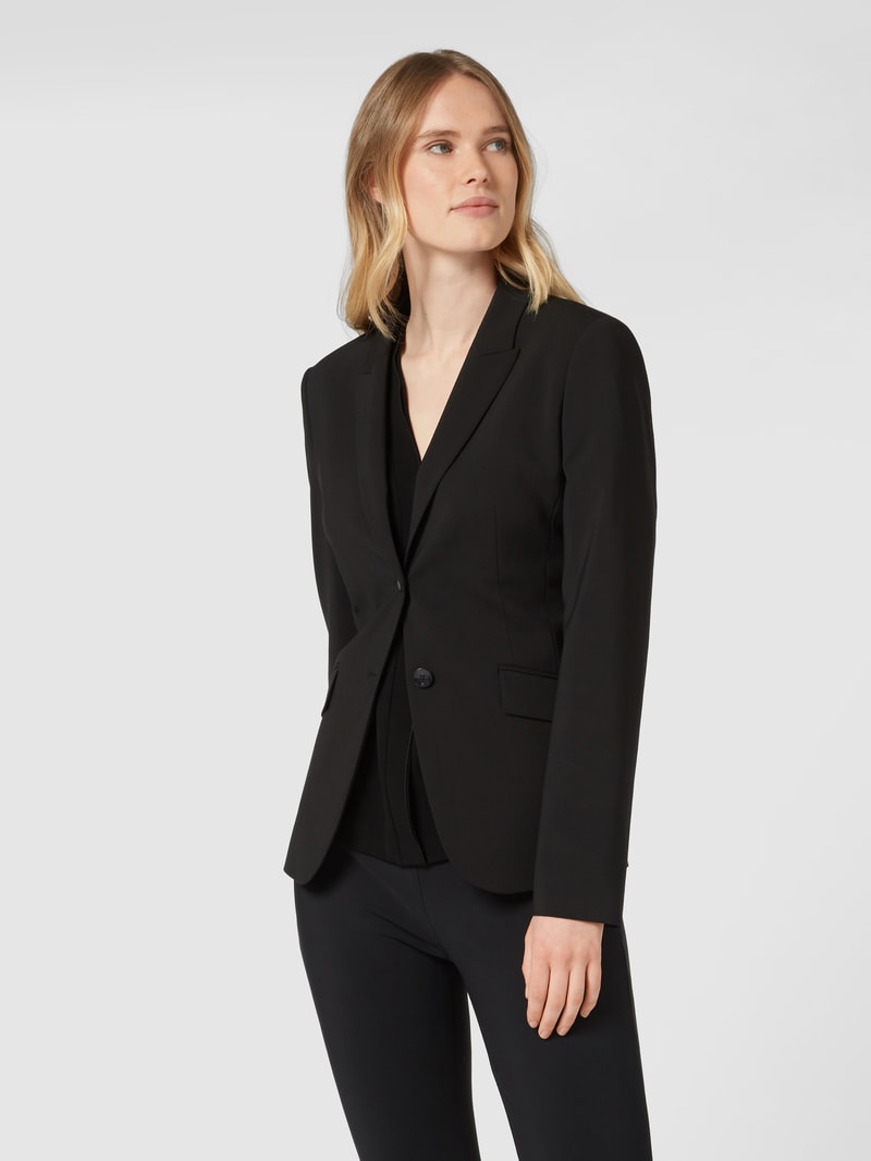 Blazer aus Schurwolle mit Stretch-Anteil in schwarz