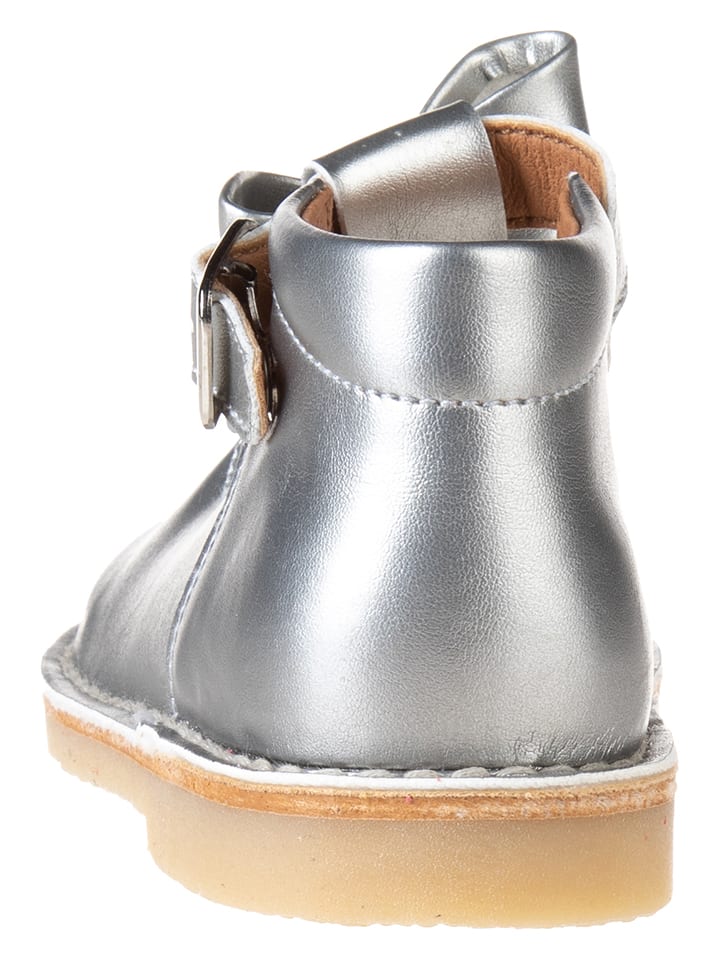 kmins Leder-Halbsandalen in Silber günstig kaufen