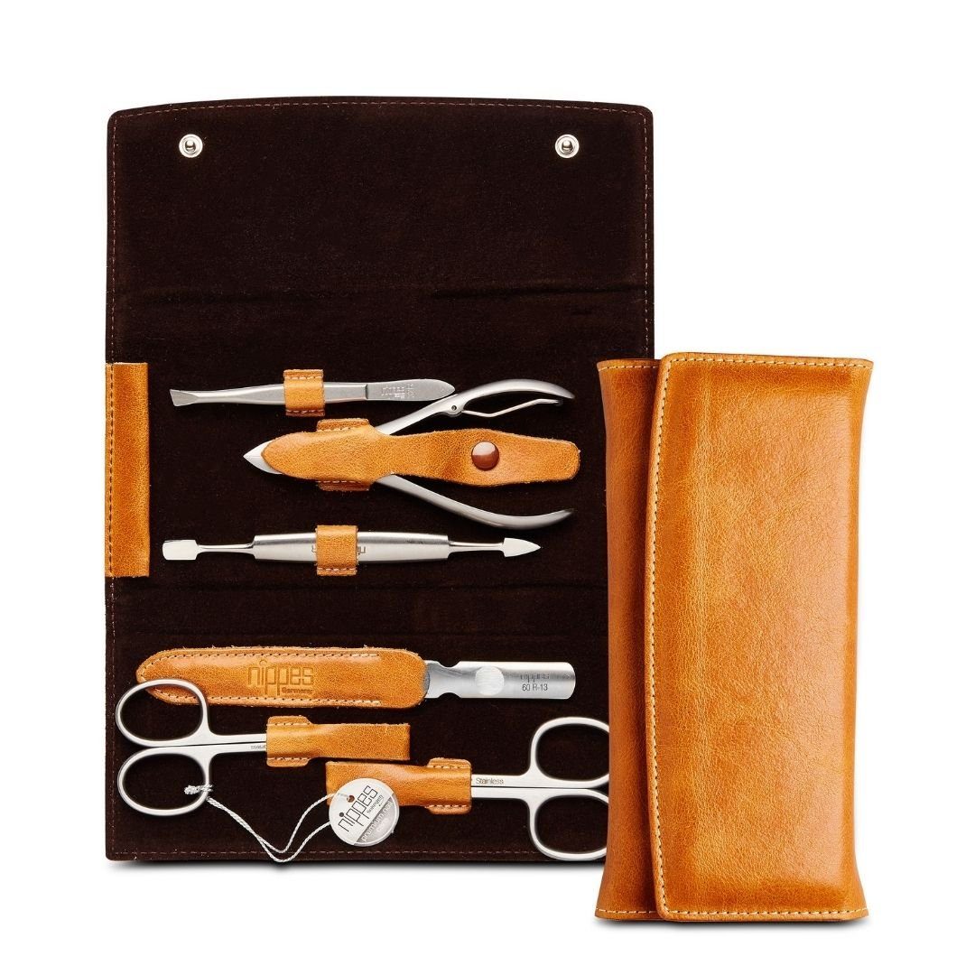 nippes Solingen Maniküre-Etui Nippes Maniküre Sets Cognac, 3 tlg.
