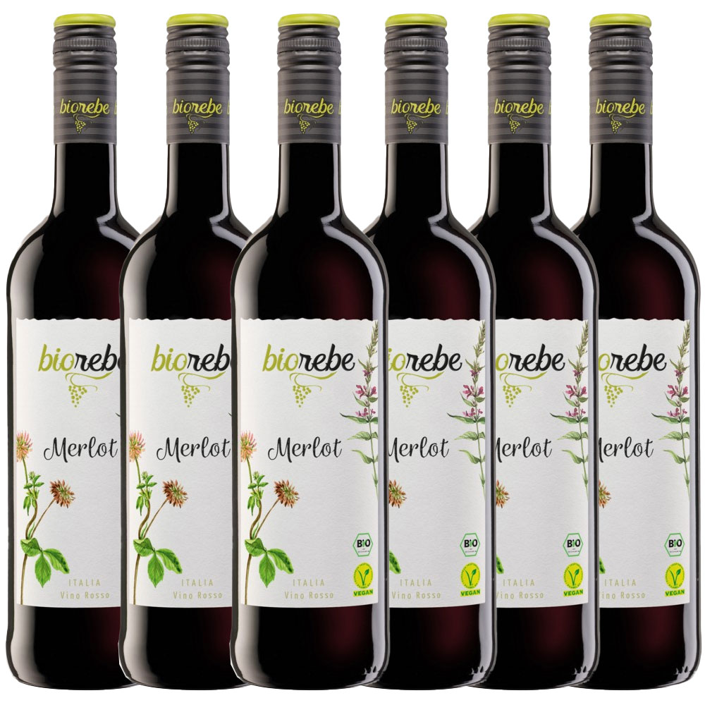Biorebe Bio Merlot trocken 0,75 l - 6er Karton