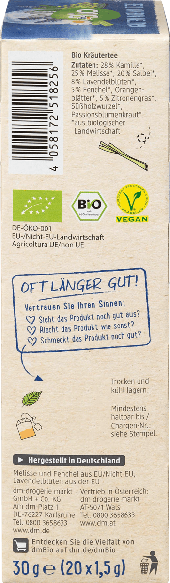 Kräutertee Guten Abend (20 Beutel), 30 g