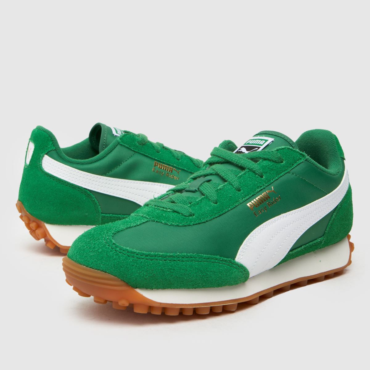 PUMA gröna easy rider vintage pojkar junior träningsskor