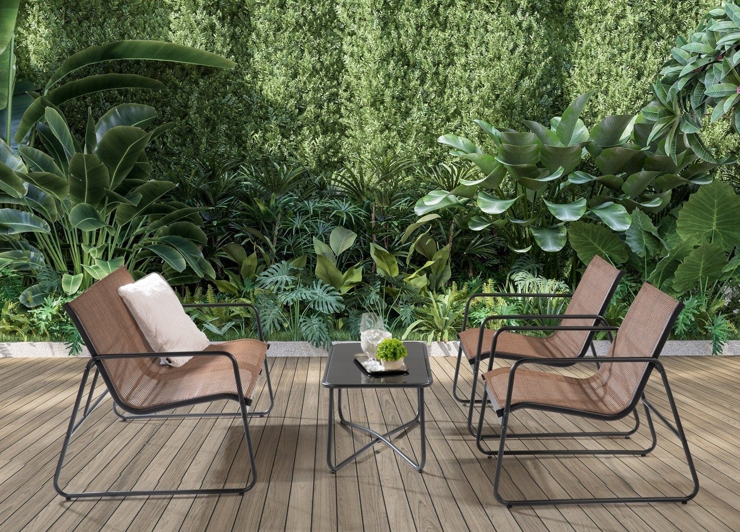 Gartenlounge-Set THEODOR, Metall, Braun, B 250 cm, (Set)