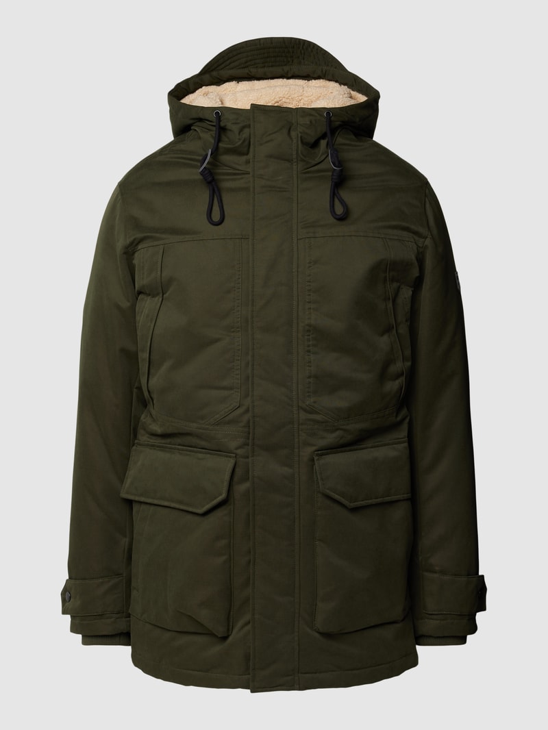 Parka mit Pattentaschen Modell 'ECLIP' in olivgrün