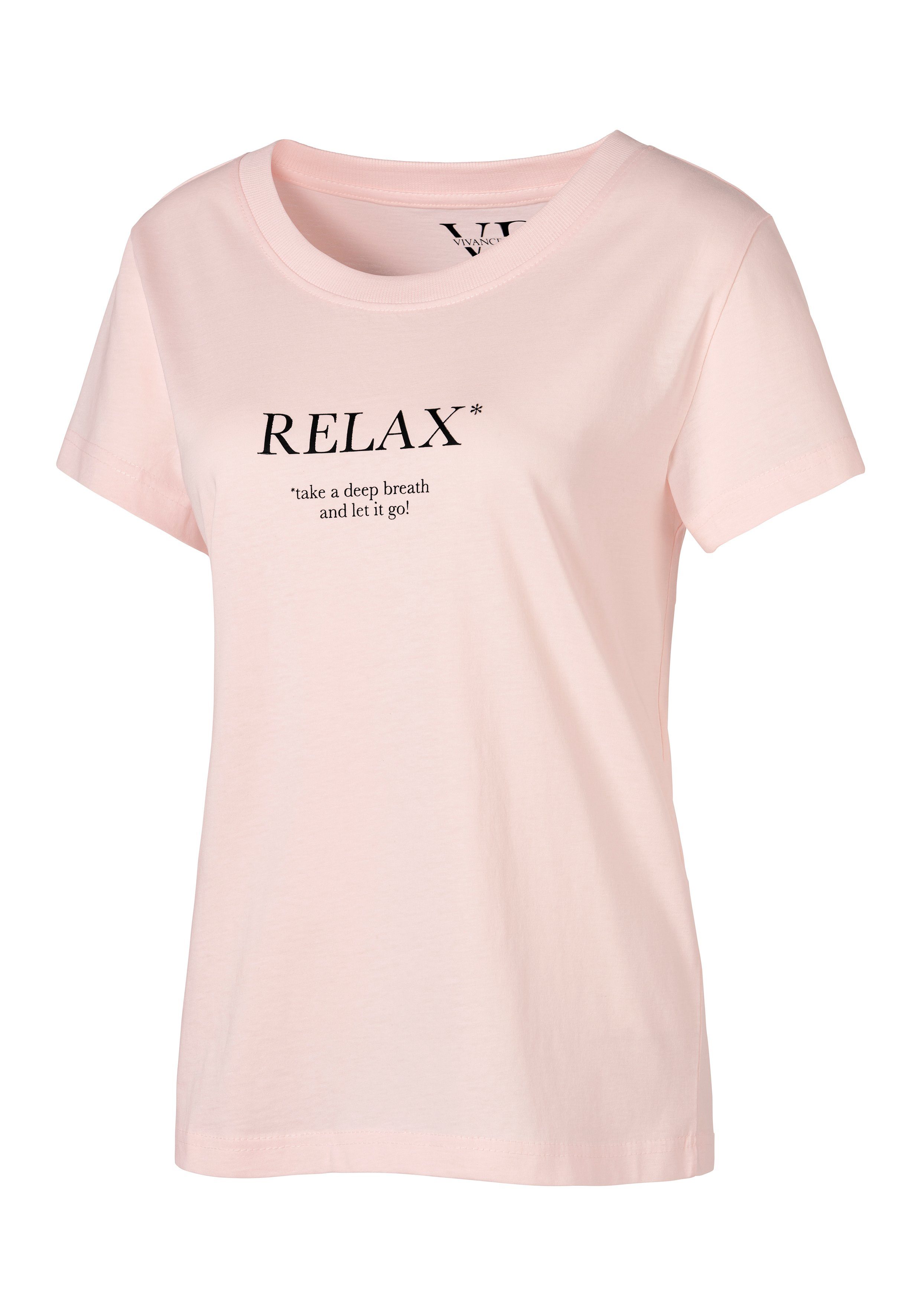 Vivance Dreams Pyjamaoberteil mit Statementdruck