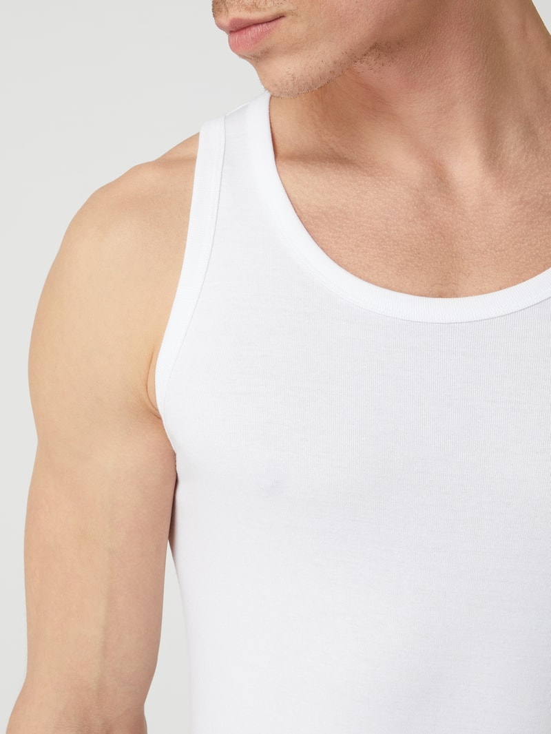 Regular Fit Tanktop aus Baumwolle im 2er-Pack in weiß