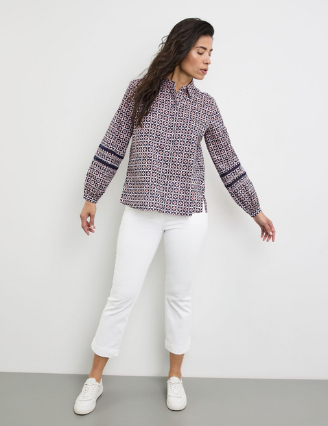 Baumwollbluse mit Lochspitze