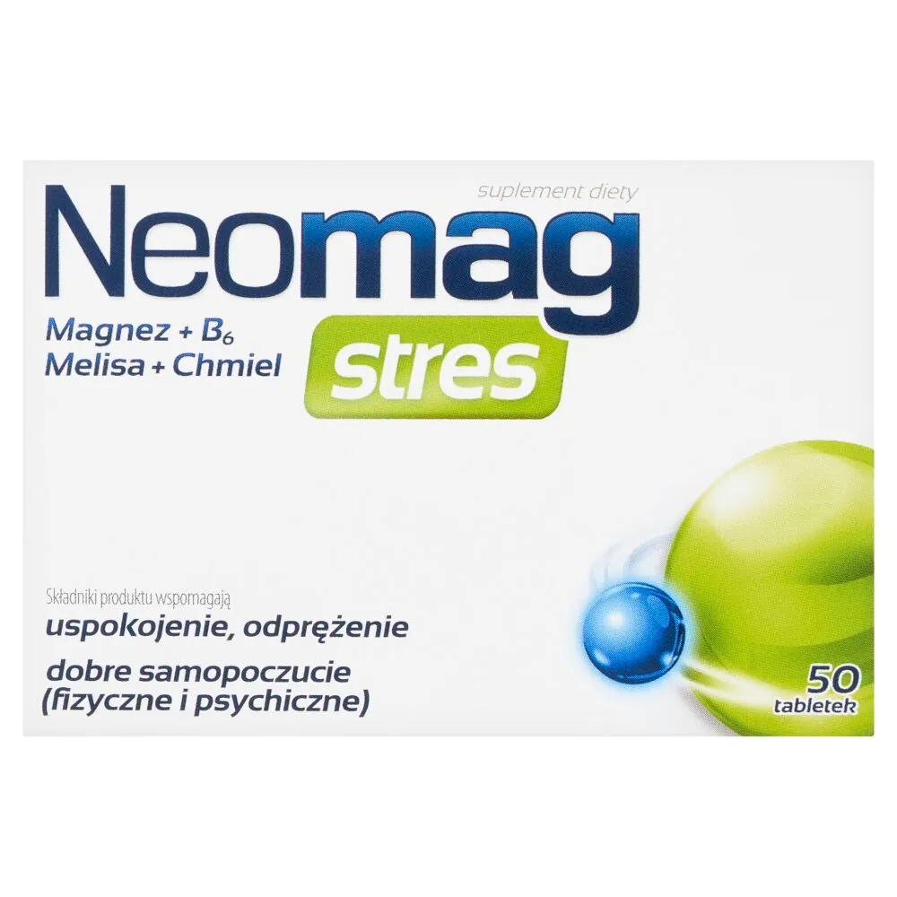 Neomag Stress, Συμπλήρωμα διατροφής με μαγνήσιο, βιταμίνη Β6, μελισσόχορτο και λυκίσκο, Δισκία