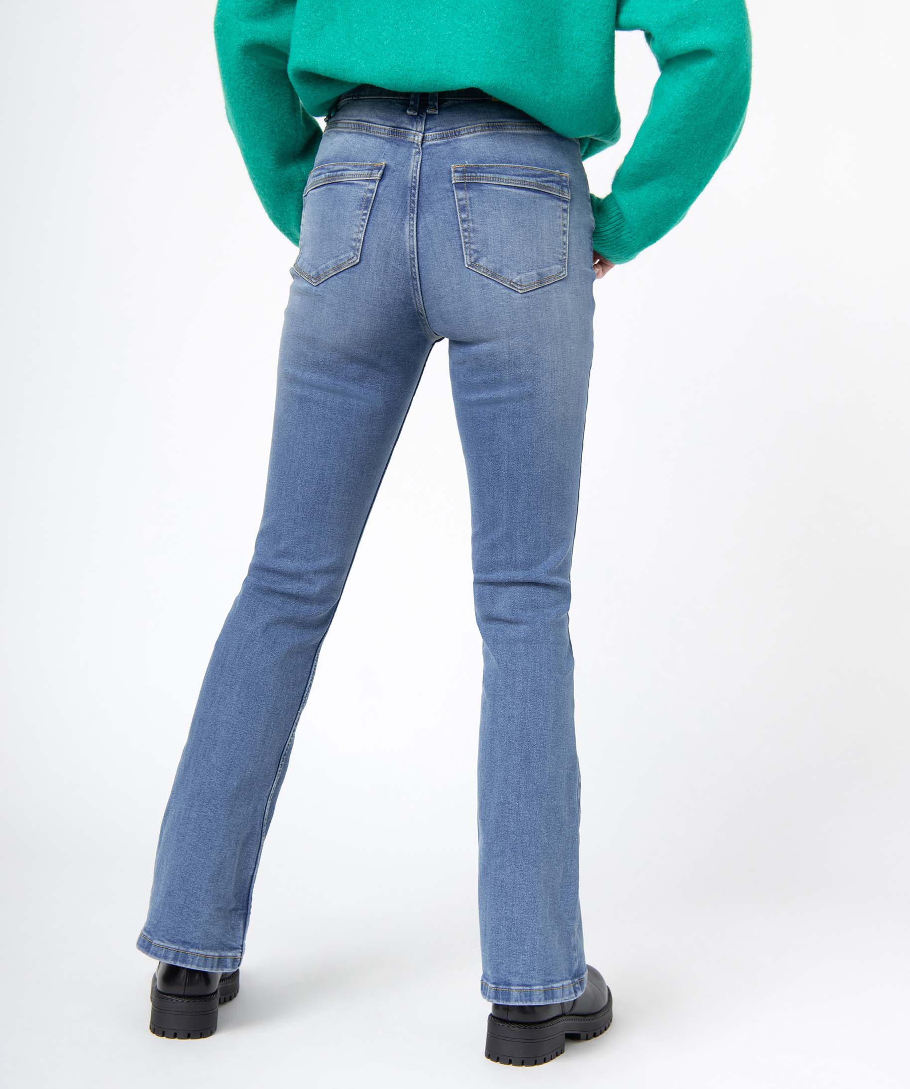 Jean femme coupe bootcut taille haute stone | GEMO