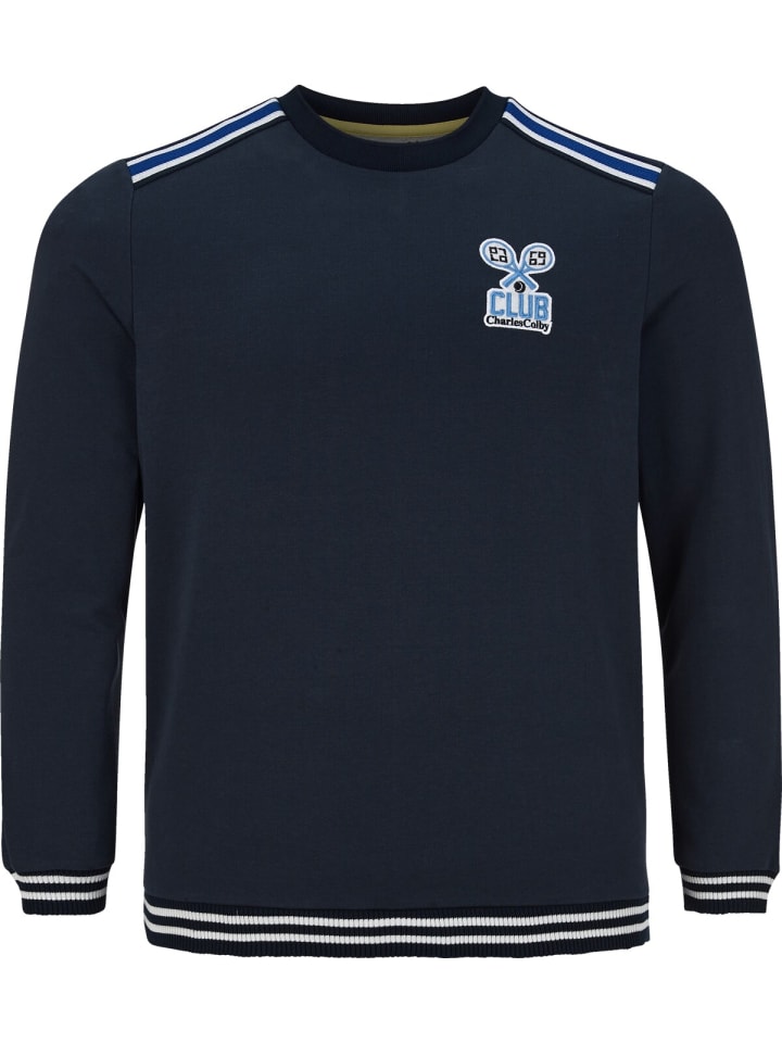 Charles Colby Sweatshirt EARL BRODIE in dunkelblau günstig kaufen