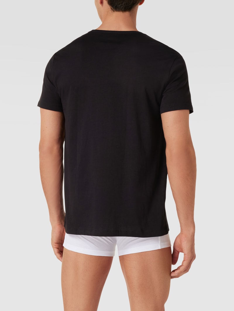 T-Shirt mit Rundhalsausschnitt im 2er-Pack Modell 'ComfortS' in schwarz