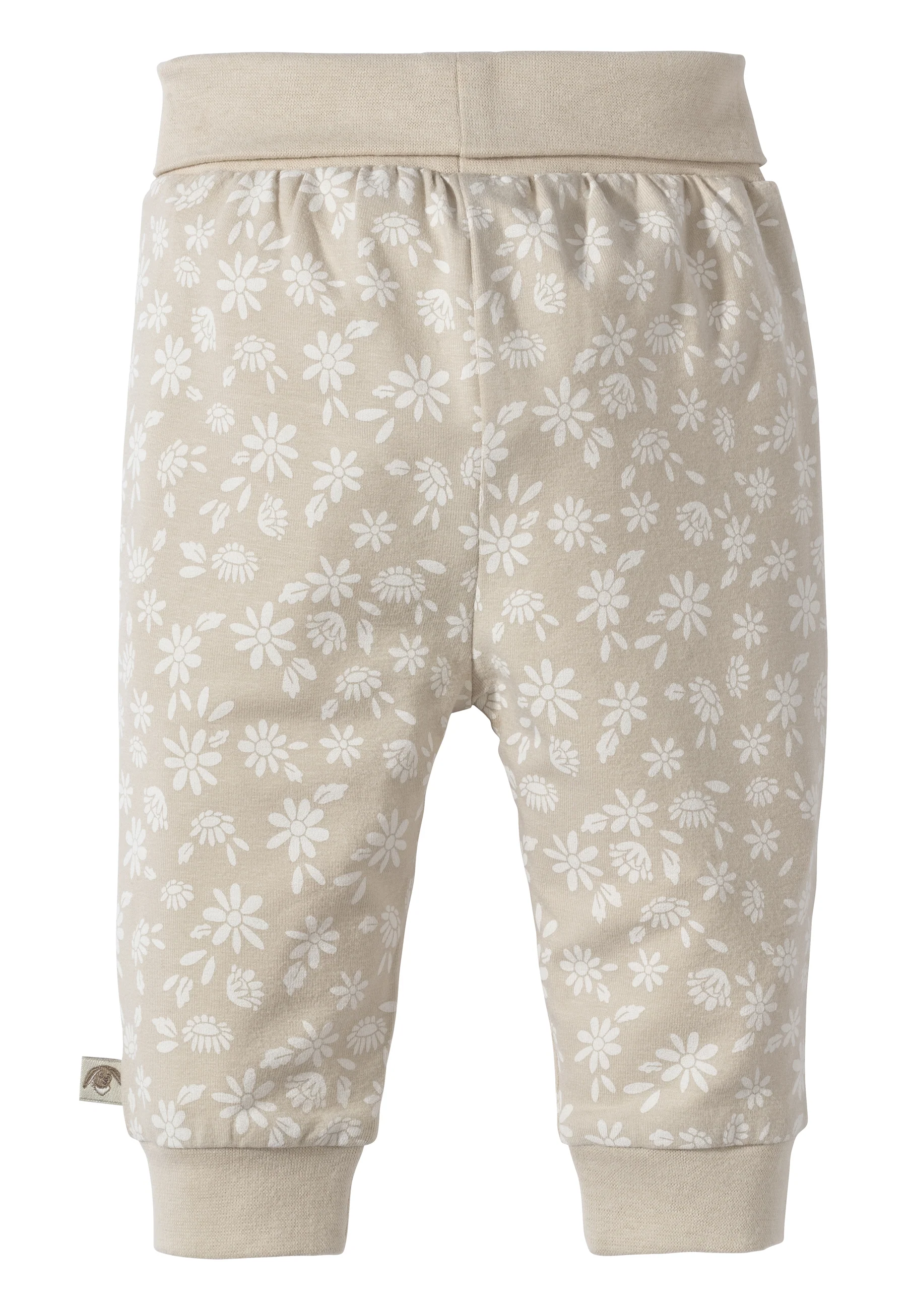 Hose aus Baumwolle bedruckt mit Blümchen in beige
