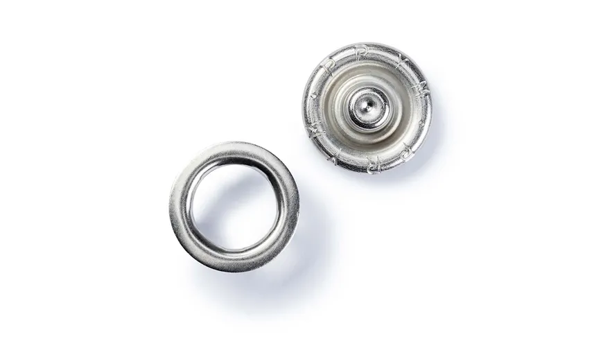 Prym nähfreie Druckknopfe Jersey Zackenring Messing 10 mm silberfarbig