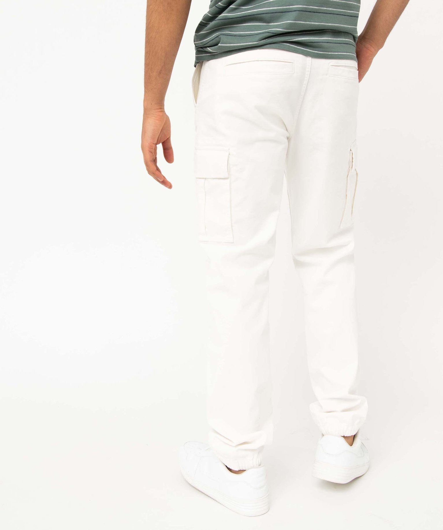 Pantalon homme cargo coupe Straight ecru | GEMO