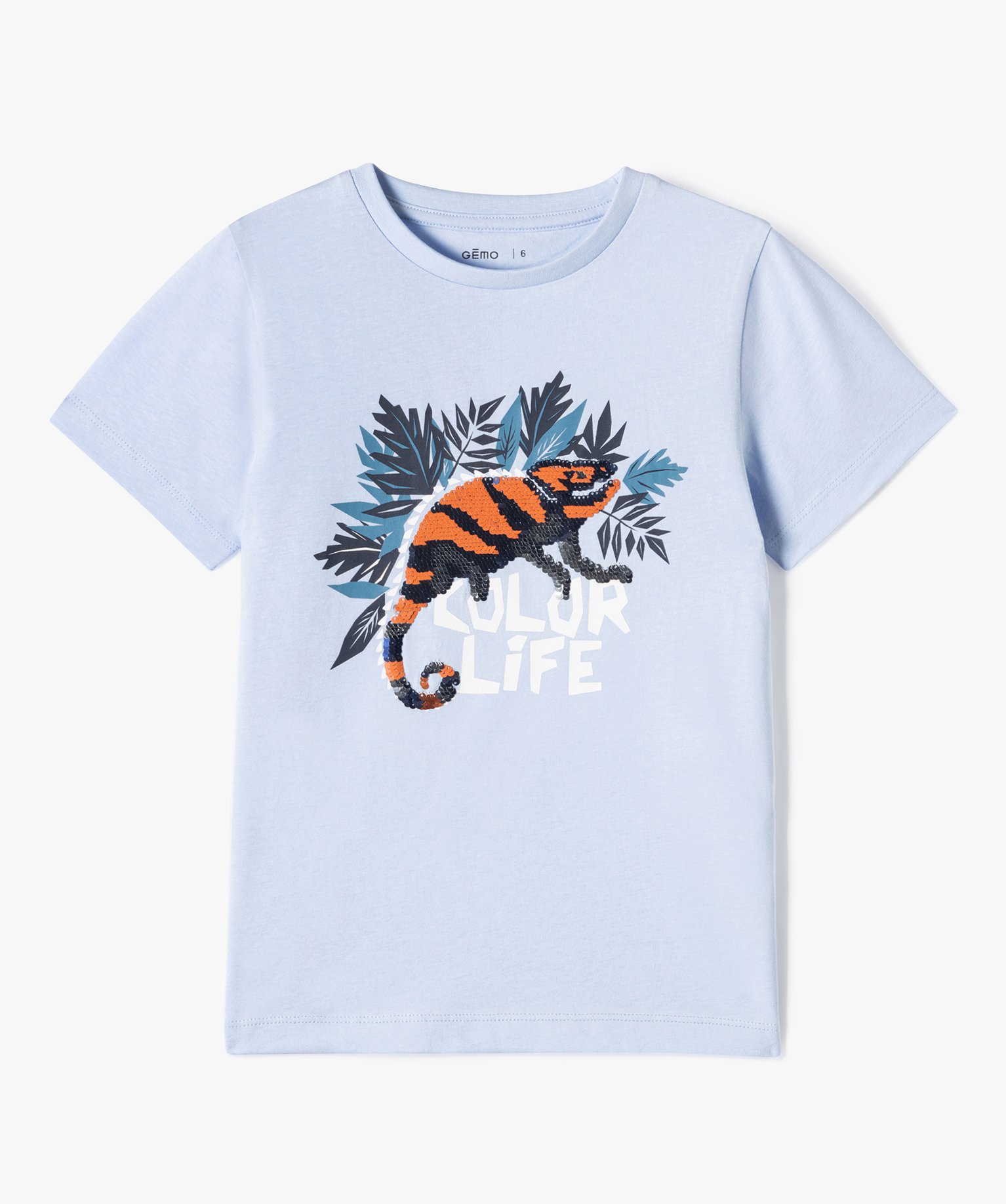 Tee-shirt Garçon avec motif en sequins réversibles bleu | GEMO