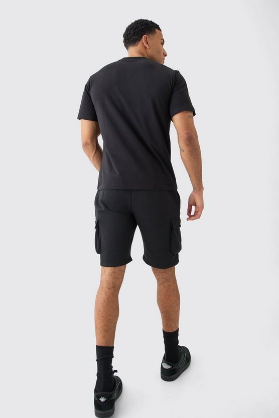 Lockere mittellange Man Signature Cargo-Shorts