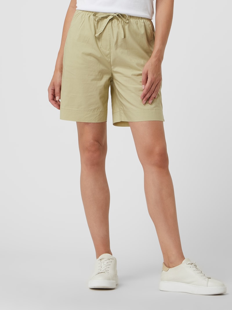 Loose Fit Shorts mit elastischem Bund in olivgrün