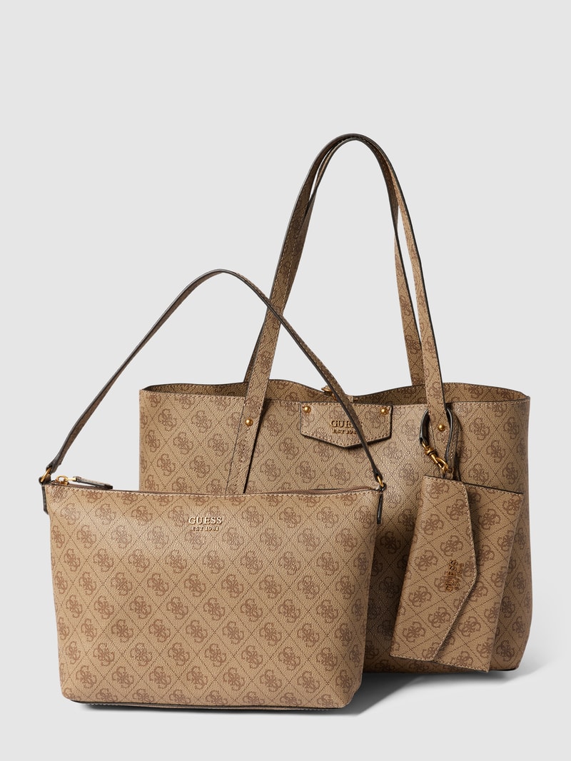 Tote Bag mit Allover-Muster Modell 'BRENTON' in sand