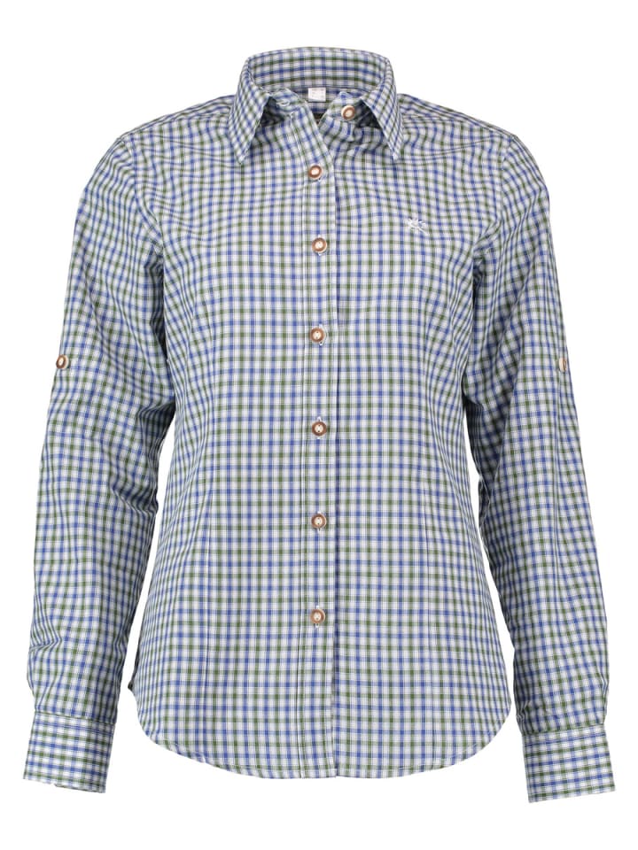 OS-Trachten Trachtenbluse Grovo in mittelblau günstig kaufen