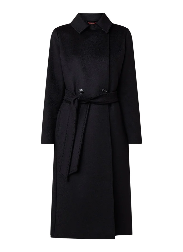 MaxMara Collage coat in wool blend with tie belt