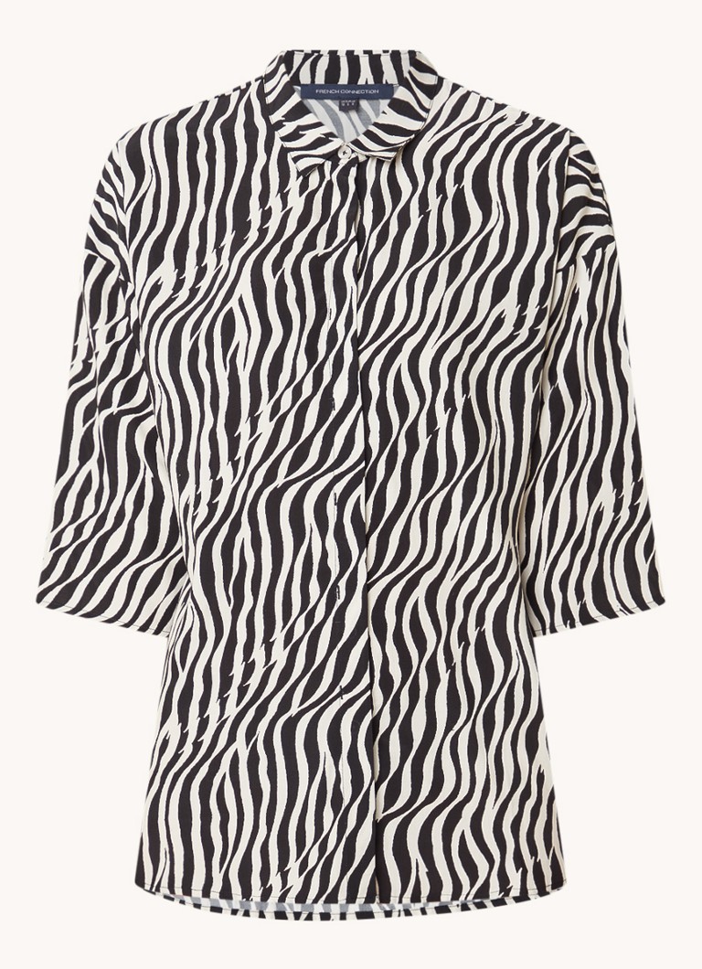 French Connection  Seine Delphine blouse met zebraprint