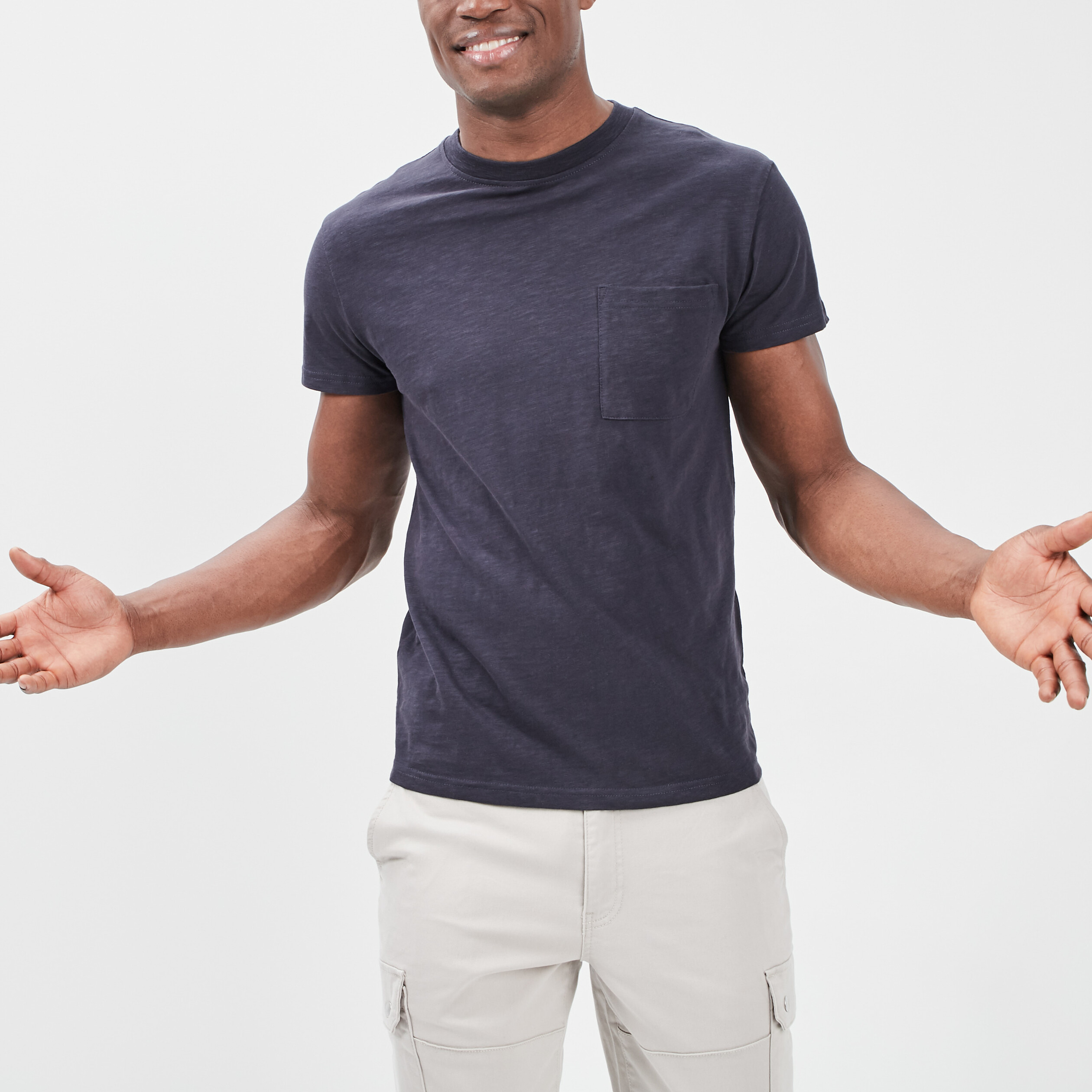 T-shirt manches courtes bleu marine homme | La Halle