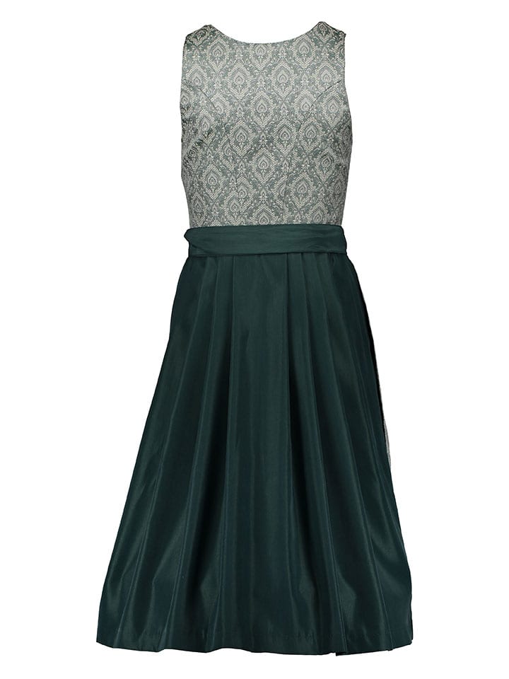 Turi Landhaus Dirndl in Petrol/ Hellgrau günstig kaufen