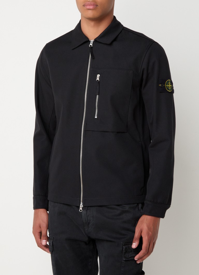 Jachetă-cămașă clasică Stone Island 11103 cu buzunar cu fermoar