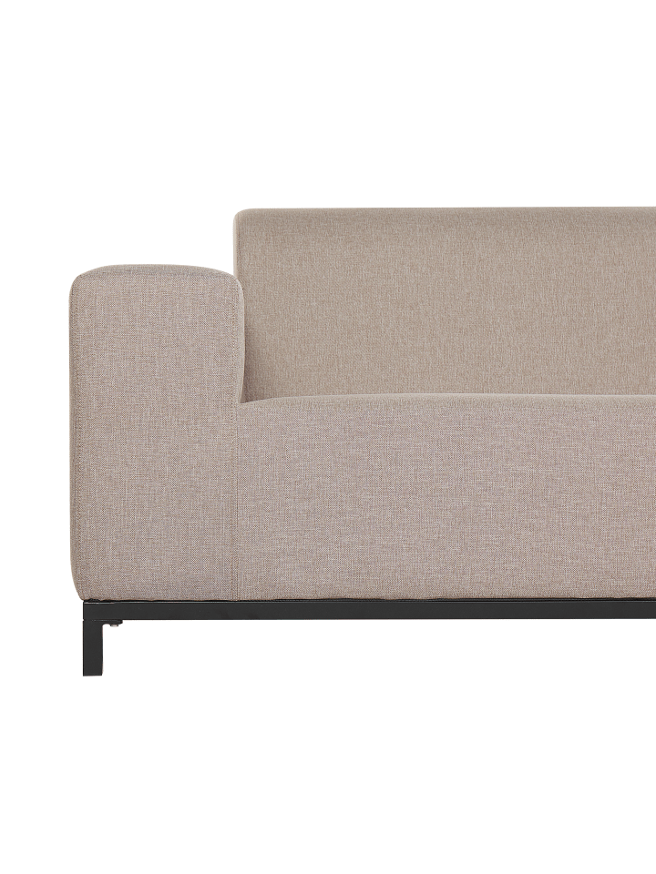 Beliani Gartensofa ROVIGO in Beige/Schwarz - (W) 186 x (H) 68 x (L) 84 cm günstig kaufen onesize