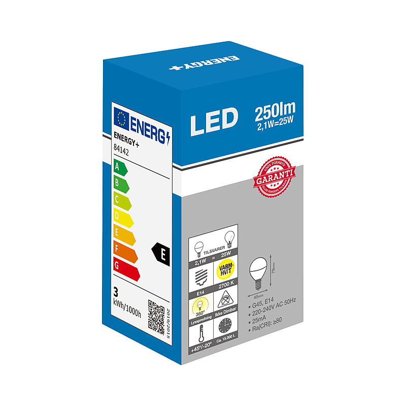 Energy Lyspære LED 250 lm Globe klar E14 G45 E
