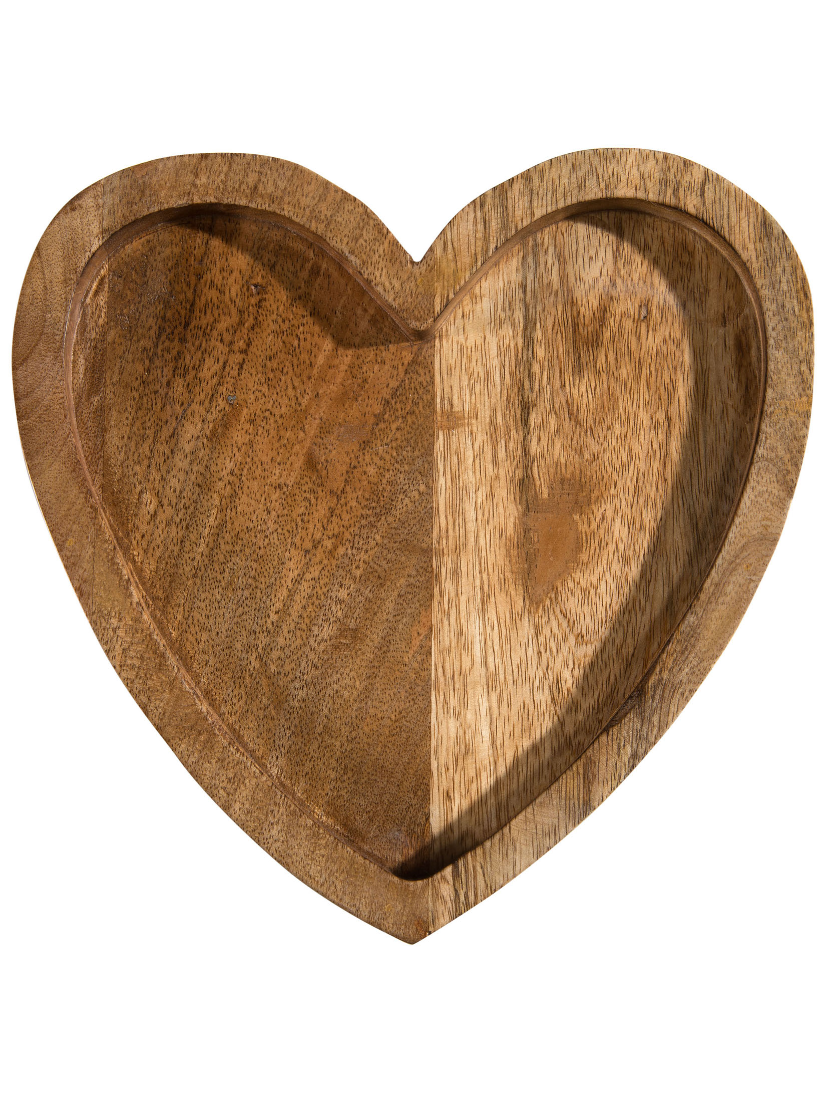 Lovely Heart Deko-Tablett, Natural Wood