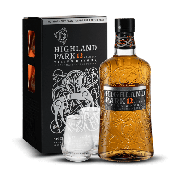 Coffret Highland Park 12 Ans 40% + 2 Verres
