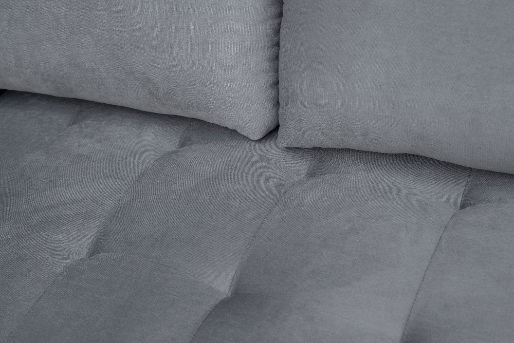 Happy Home Ecksofa mit Stauraum und Bettfunktion mit Samtbezug HSP113-GRA grau