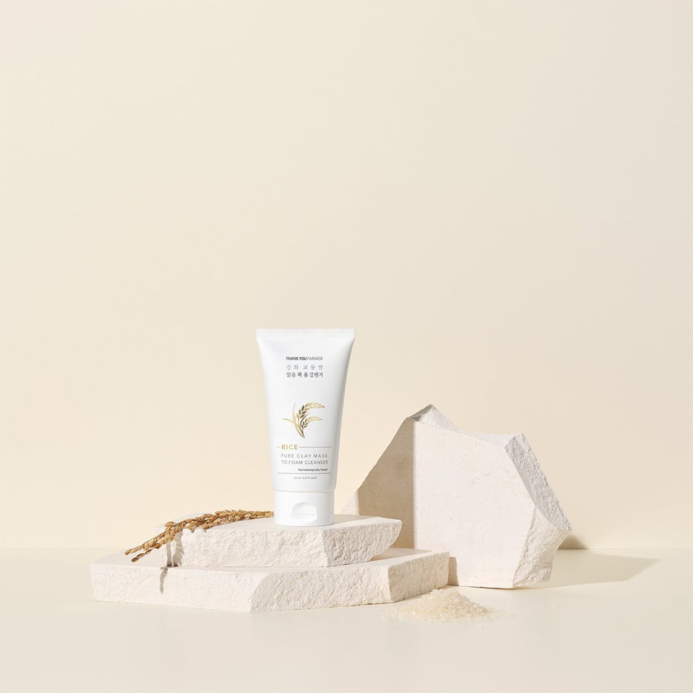 Thank You Farmer Rice Pure Clay Mask to Foam Cleanser 150 ml