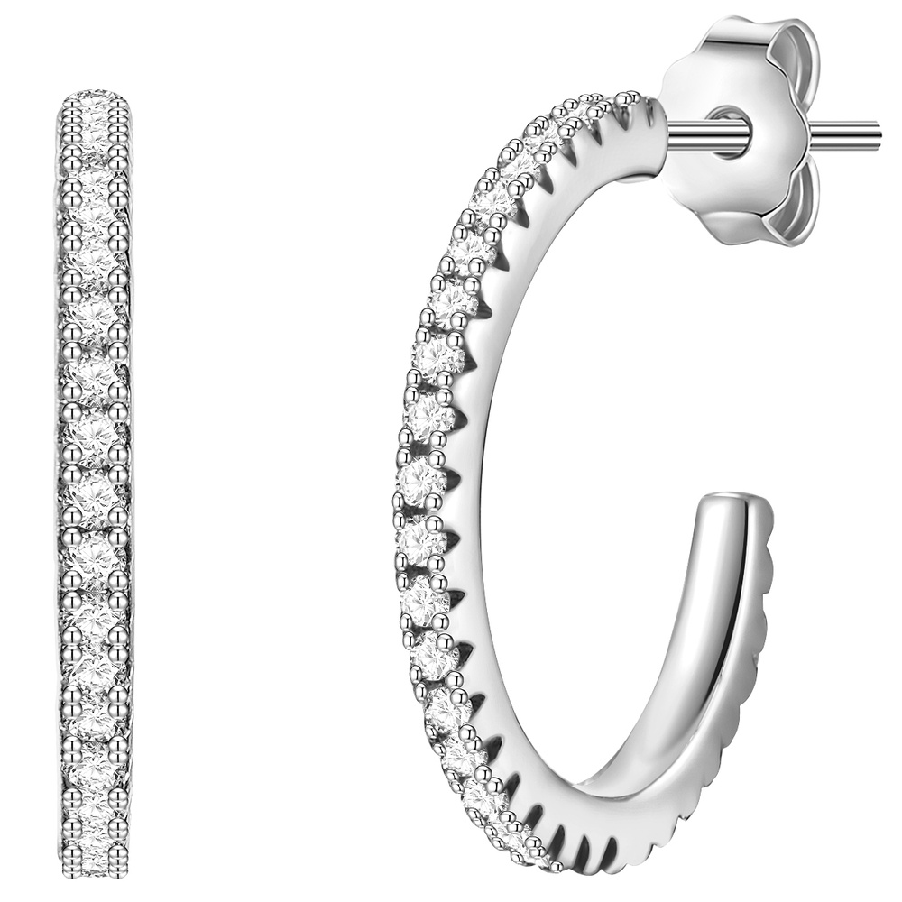 Glanzstücke München Créoles en argent Argent sterling Oxyde de zirconium (CZ) en Argent Boucles d'oreilles