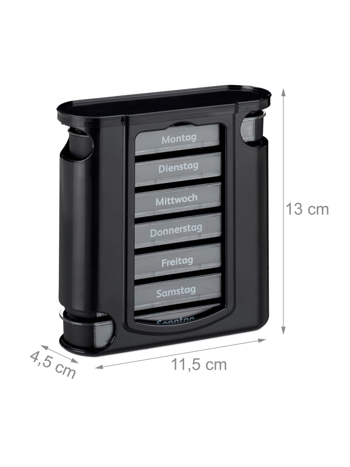 relaxdays Pillendose in Schwarz günstig kaufen onesize