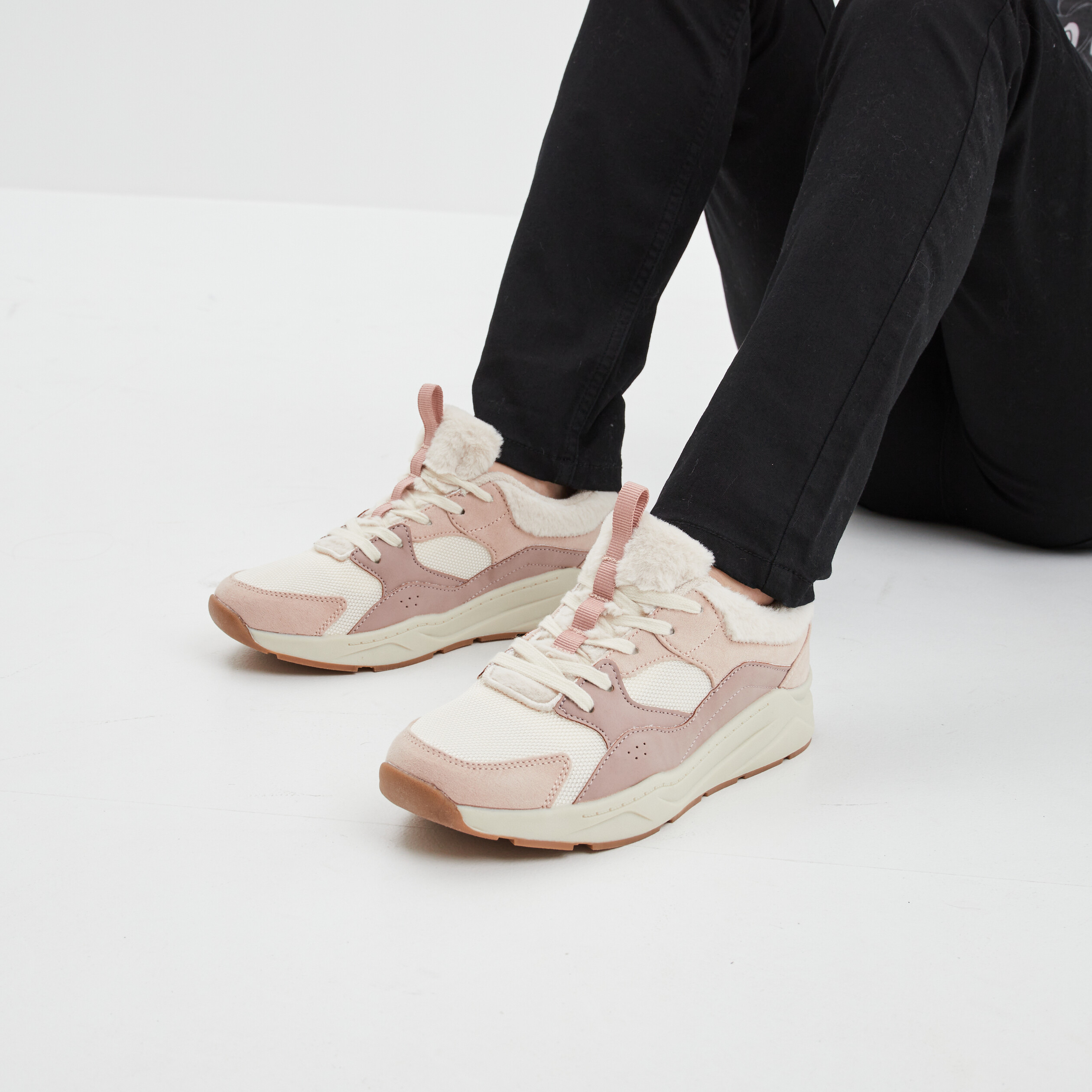 Baskets running fausse fourrure Creeks multicolore femme | La Halle