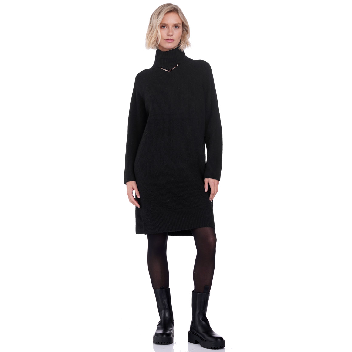 Damen Strickkleid mit Rollkragen