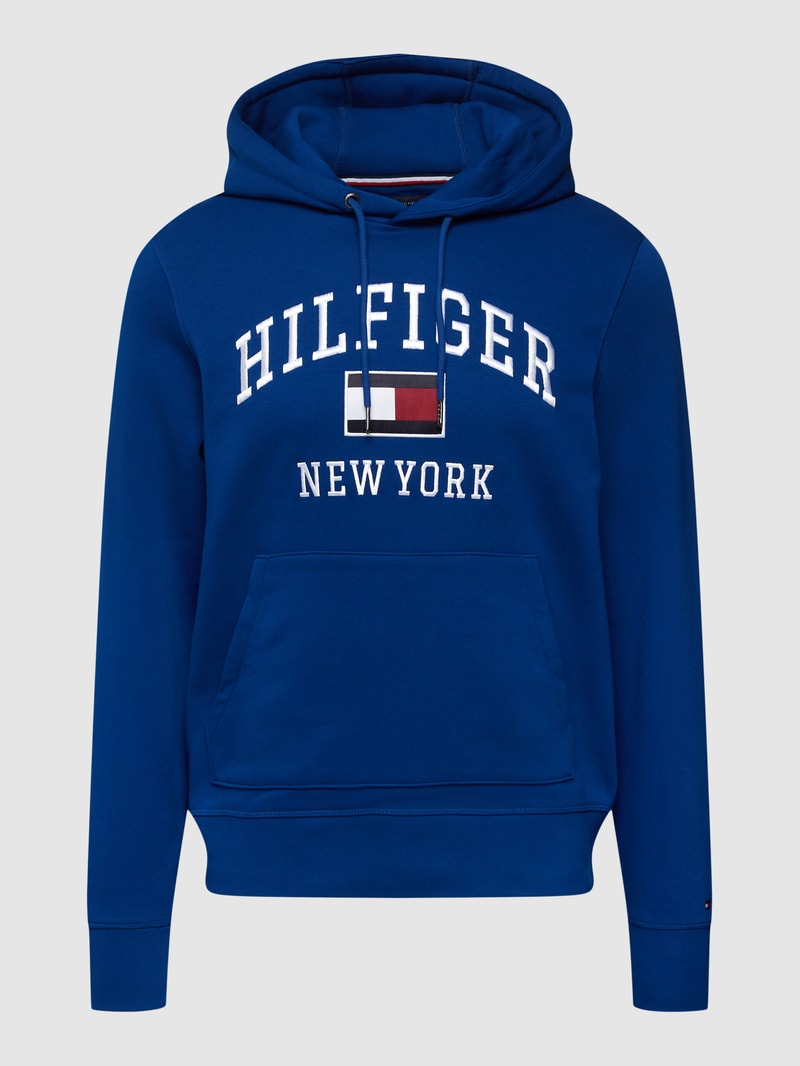 Hoodie mit Label-Stitching Modell 'VARSITY' in royalblau