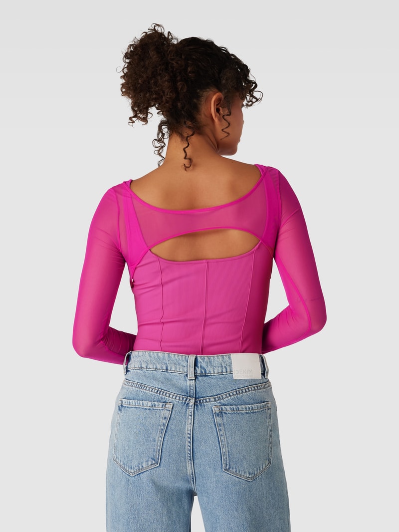 Body mit Allover-Muster Modell 'MESH LAYERED' in pink