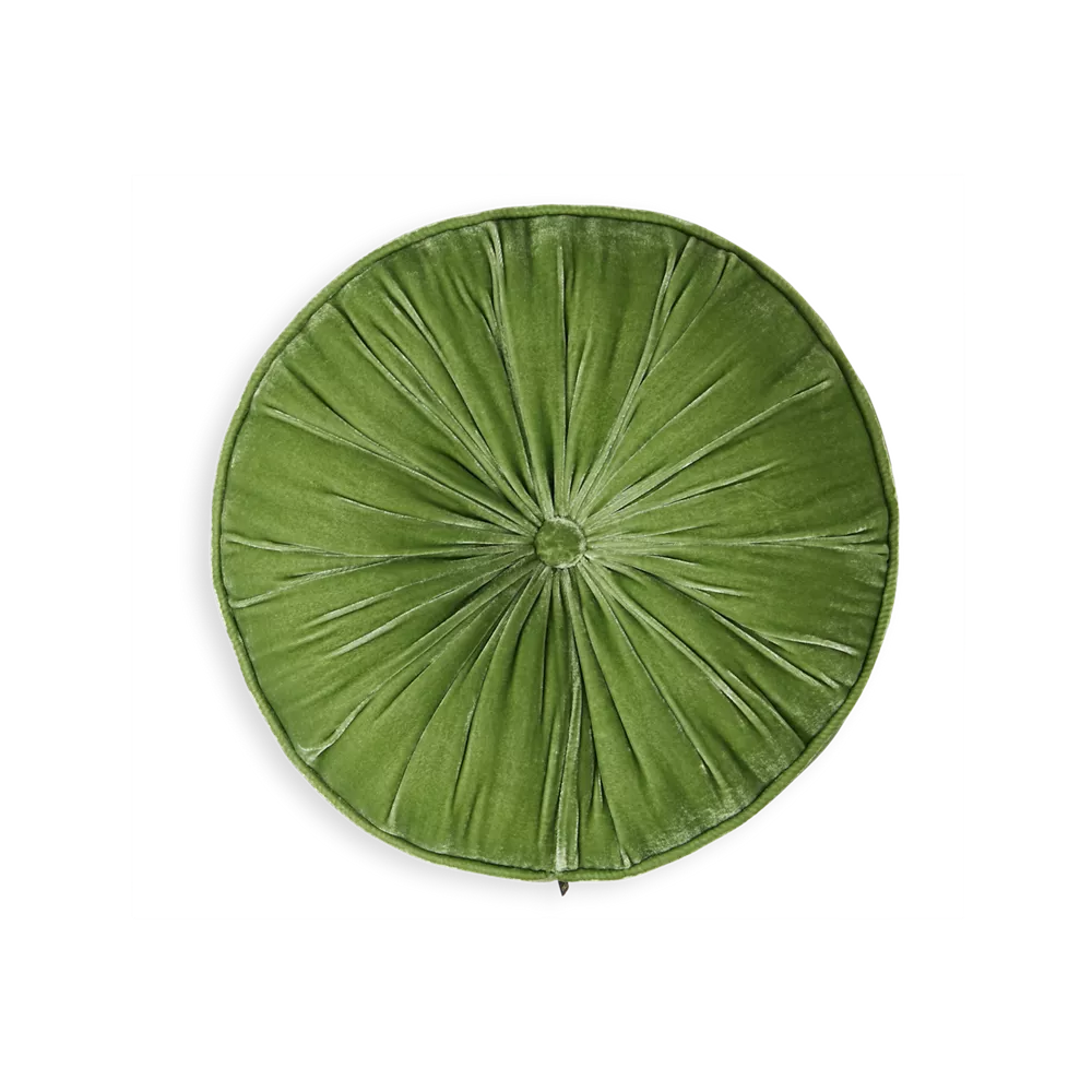 Coussin rond en velours de soie et viscose de la collection House of Rituals Saigon