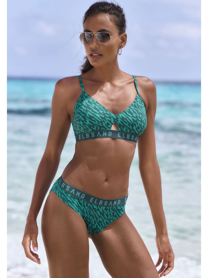ELBSAND Bustier-Bikini in petrol bedruckt günstig kaufen