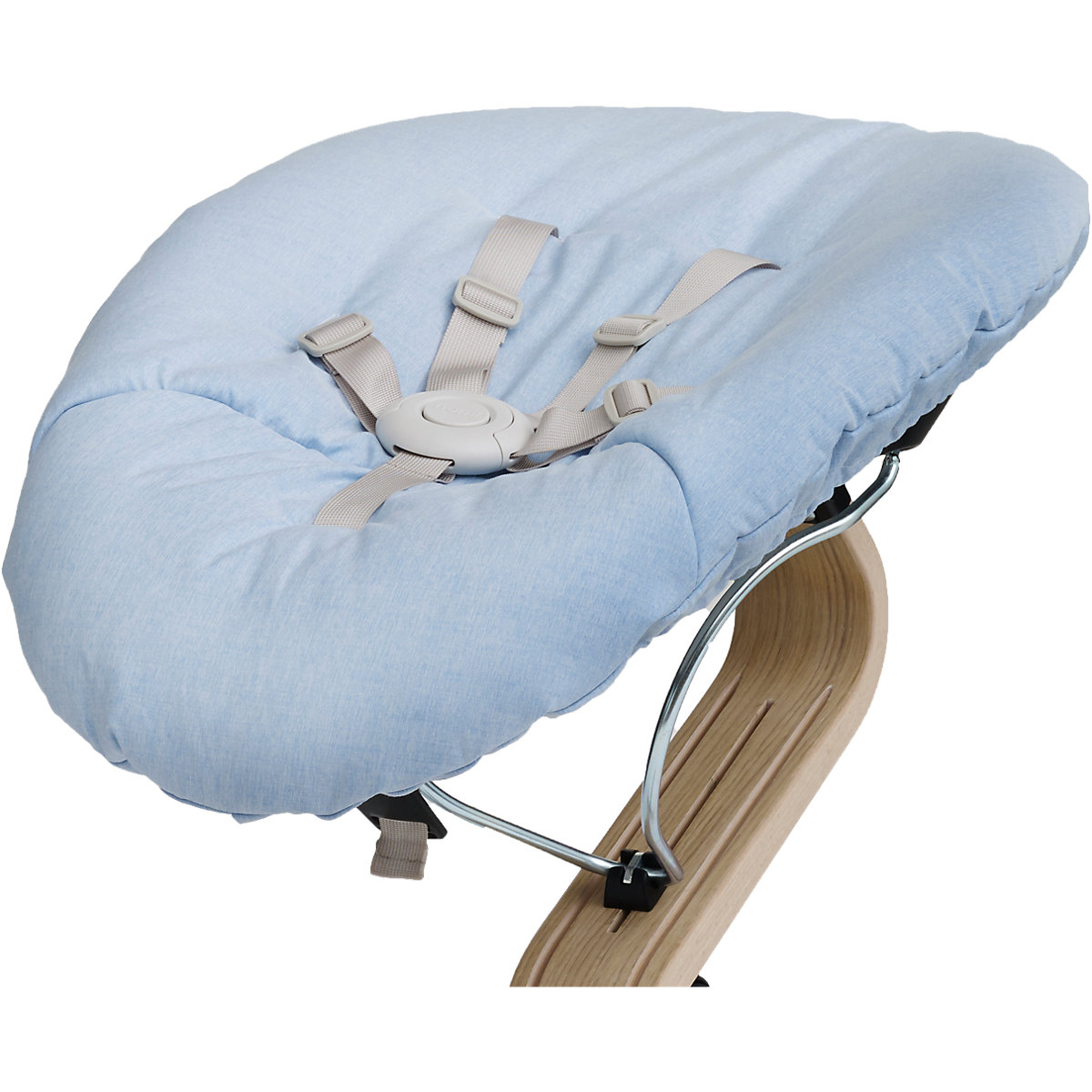 Nomi Baby white mit Matratze pale blue/sand